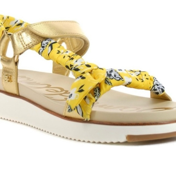 Sam Edelman Yellow and Gold Patterned Sandals - Picture 4 of 9